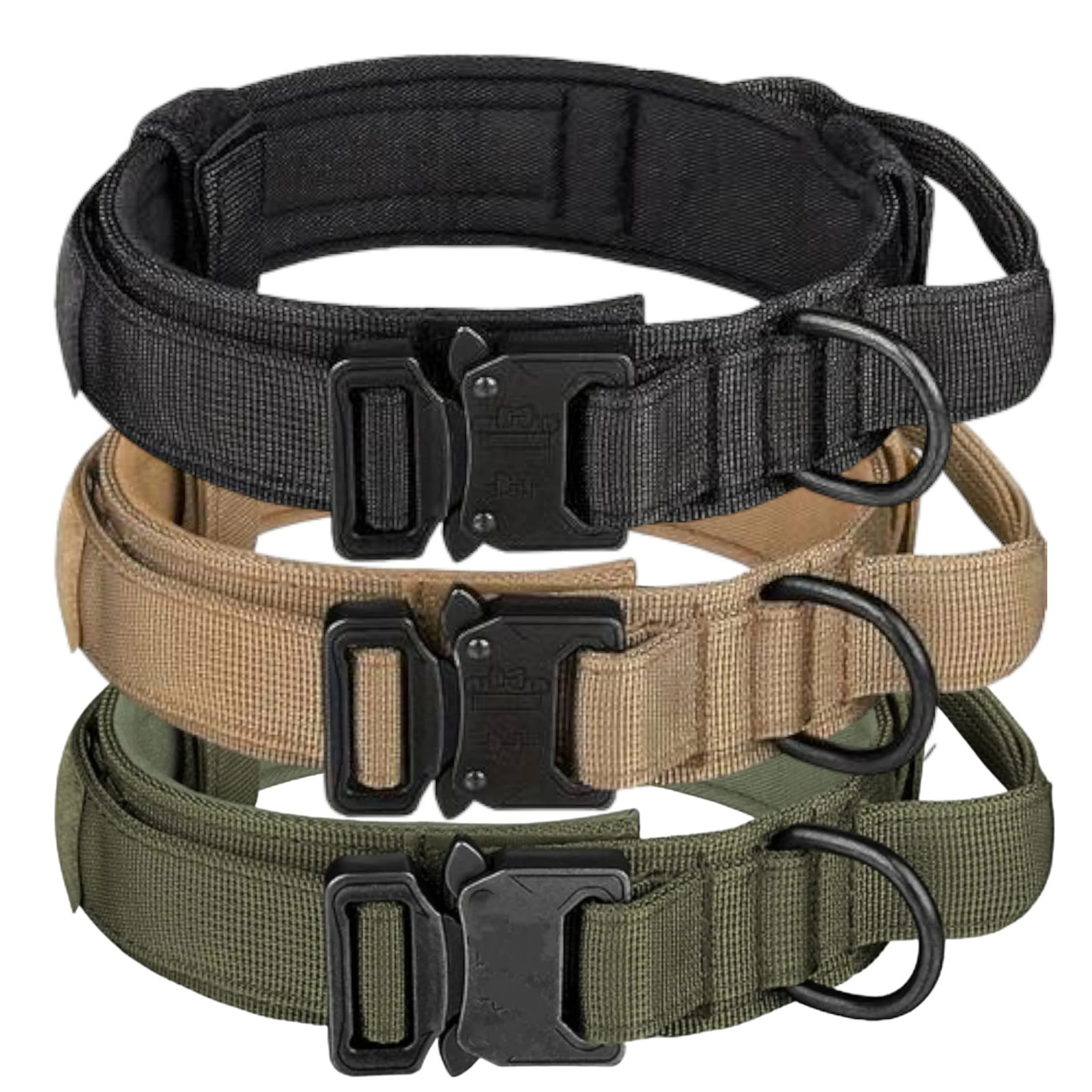Collier tactique haut de gamme rembourré en néoprène doux pour le confort de l'animal