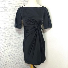 Gucci Black Silk Knee-Length Dress with Waist Ribbon, Size 36, Used