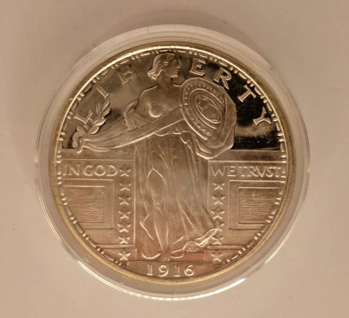 1 oz .999 Fine Silver Standing Liberty Round Golden State Mint Silver Bullion