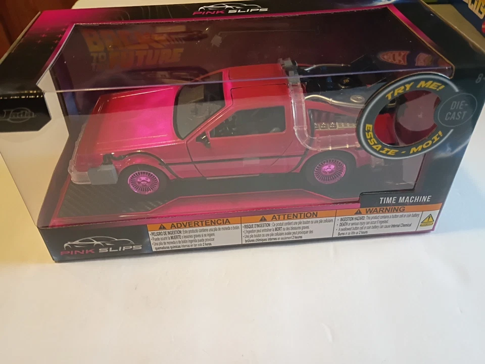 Jada Pink Slips 1:24 Back To The Future Time Machine Pink CHASE Light Up ● VHTF - Image 2 of 4
