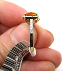 NEW with Tags 14K Yellow Gold Citrine Diamond Halo Ring Size 7.25 2.8 Gr [R400] — photo 7