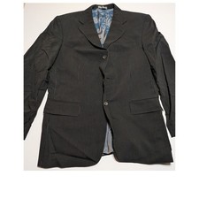 Oscar de la Renta Components Mens 42R Pinstripe Wool Blazer Sport Coat Black1149