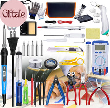 Stained Glass Kit for Adults Beginners, 30 PCS Tool Set with Glass Cutter, 80W S