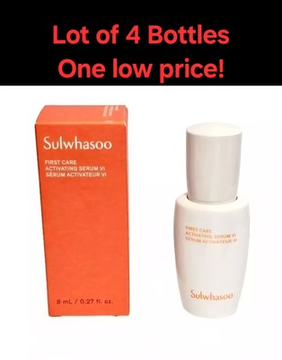 Four (4) - Sulwhasoo First Care Activating Serum VI 0.27oz 8mL Travel Size New