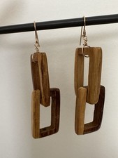 Square wooden Dangle earrings