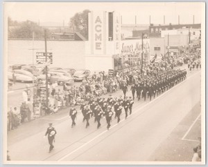 1940s Coatesville PA Firemen's Parade 8x10 Photo Acme Supermarket