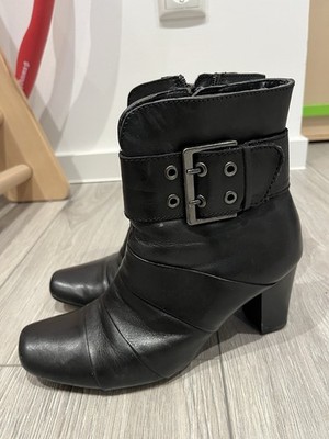 Janet D. Stiefeletten Schwarz mit Schnalle   Größe 36