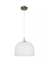 Oberon Pendant White Alabaster Glass