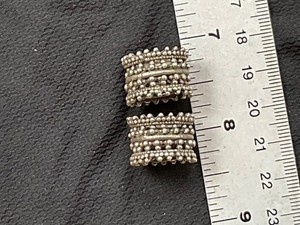 Bedouin Yemen Jewish Granulated Silver Beads Fine Work 2 Beads