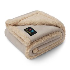 Waterproof Pet Blanket, Liquid Pee Proof Dog S 40" x28" , Grey Beige-thicken