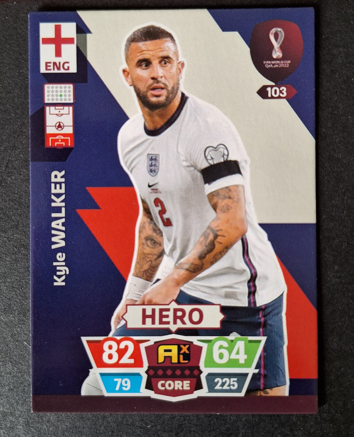 Kyle Walker 103 HERO England Panini Adrenalyn XL World Cup 2022 Qatar Card