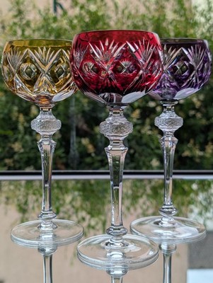 WMF Cristal Cabinet Römer Weingläser Überfang Bleikristall TOP Zustand