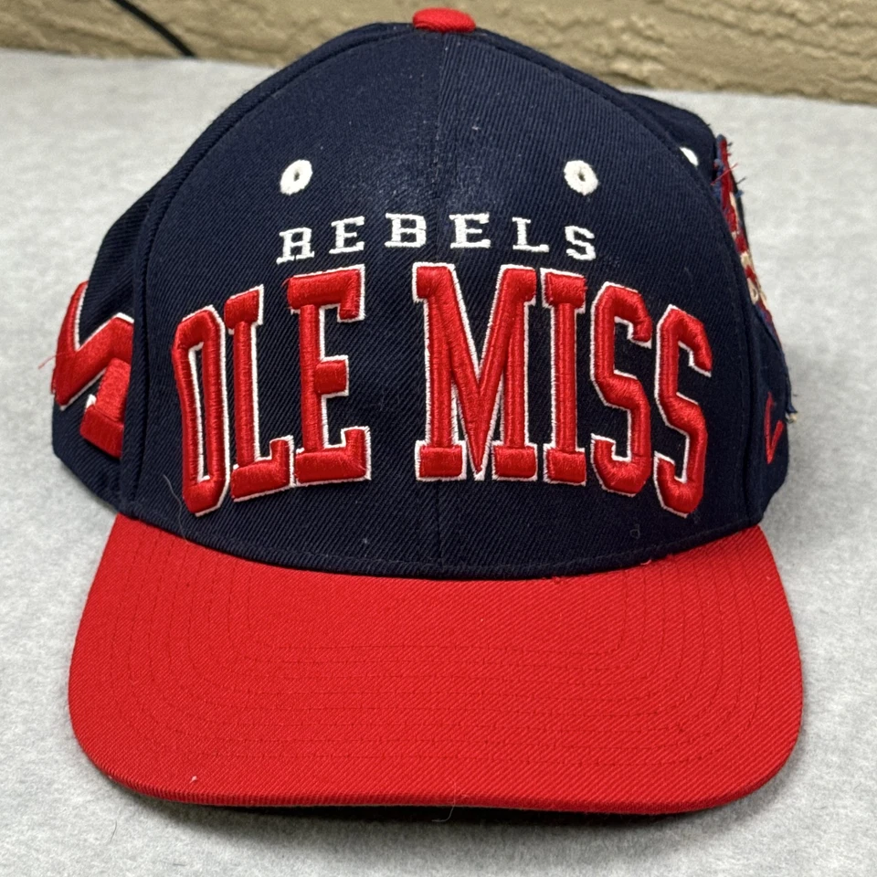 Vintage Ole Miss Rebels Hat Cap Snap Back NCAA College Football Mens 90s - Image 2 of 4