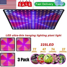 3 Pack 8500W LED Grow Light Panel Full Spectrum Lamp for Indoor Plant Veg Flower