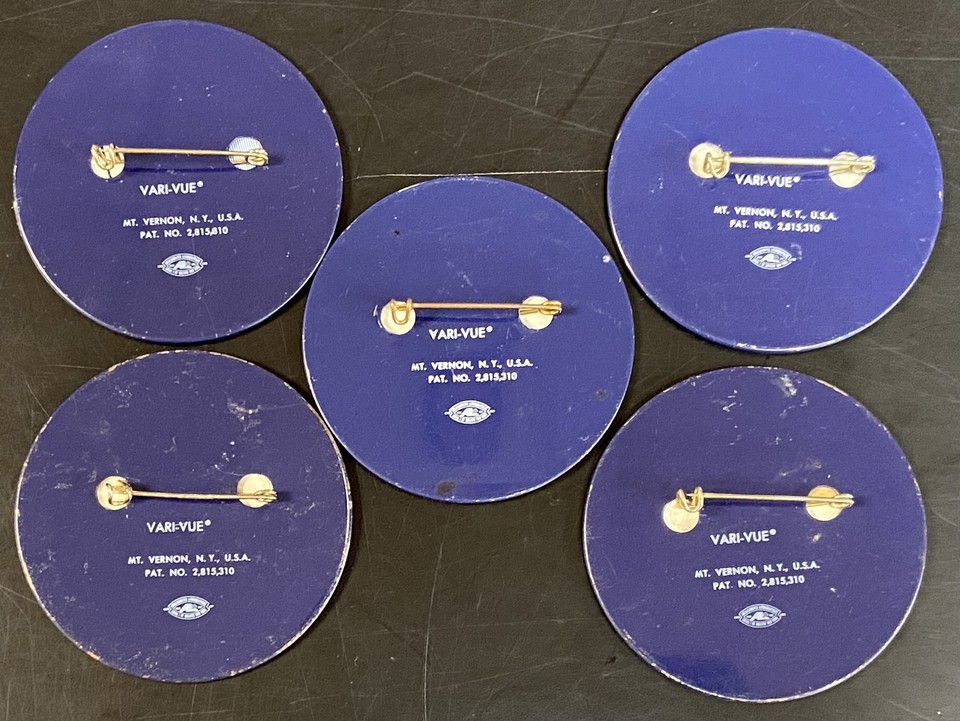 BEATLES Vari-Vue Flicker Pins 1964 Set Of 5 Buttons (Blue) | eBay