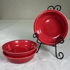 HLC FiestaWare Scarlet Red Cereal/ Soup Bowl Classic Rim Set 3 Bnfts Charity