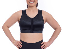 ENELL NL100 sz 1 Bust 36-39"/Rib 31-33" HIGH IMPACT BLACK SPORTS BRA RUNNING