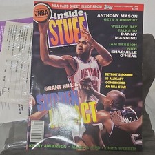 NBA Inside Stuff Jan/Feb 1995 Issue 1 Topps Grant Hill Shaq Illustrated