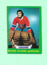 (1) MICHEL PLASSE 1973-74 O-PEE-CHEE # 252 CANADIENS ROOKIE MISCUT CARD (N2895). rookie card picture