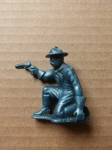 MARX 60m 7th CAVALRY PLAYSET TOY SOLDIER VINTAGE FORT APACHE DARK BLUE LONG COAT