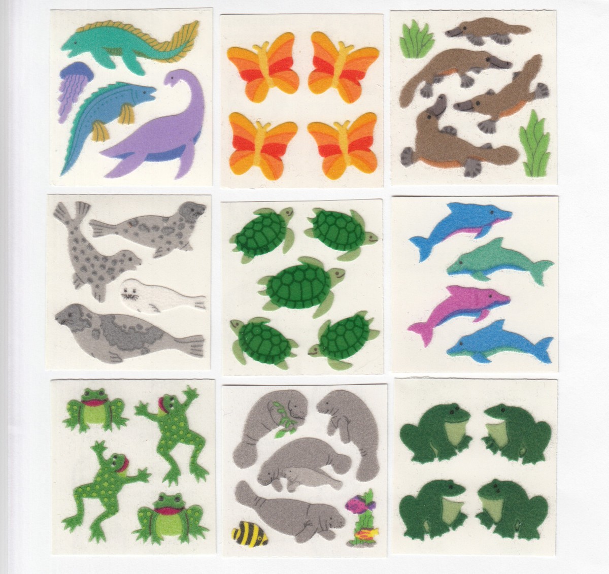 Sandylion テープ Vintage Sandylion Fuzzy Frog Dolphin Seal Manatee Platypus