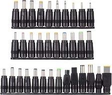34 Pcs Universal DC Connectors Plug Kit Power Adapter Connector Jack Tips