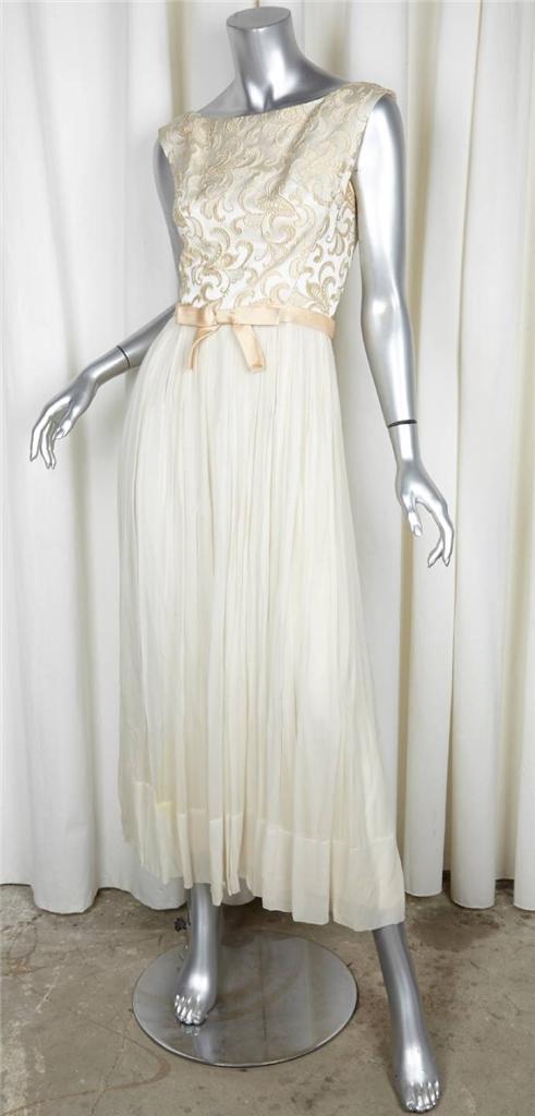 cream silk chiffon dress The Ludlow Shop Cream Silk Chiffon House Dress with Lace