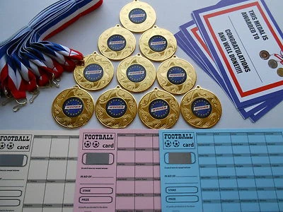 FUNDRAISING AND MEDALS SIEGERMEDAILLEN X 10 METALL/50 MM/GOLD - SILBER ODER BRONZE/ ZERTIFIKATE/KARTEN