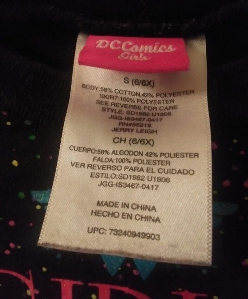 DC комиксов девочек правило платье размер 6/6 X черный и Aqua WW Бэтмен Супермен логотипы - Изображение 4 из 4