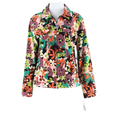 Redd NEW Sz 10 Black Pink Multi Beaded Corduroy Cotton Poly Lined Jacket