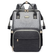 Diaper Bag Backpack,Baby Bags for Mom and Dad Maternity Dark Grey -Light Grey