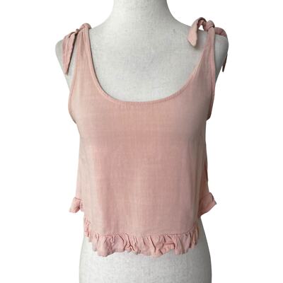 Le Lis Peach Linen Blend Crop Top Women Size XS | 62-14