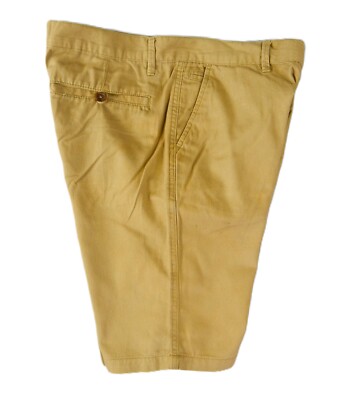 THREADBARE Chino Shorts Men 32x11 TAN Classic Twill Denin Crops Button Fly 