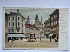LJUBLJANA LJUBLJANA Slovenia Slovenija TRAM Glavni trg AK old postcard