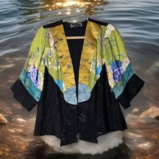 Spencer Alexis Vibrant Kimono Top Women's Small Lace Silk Whimsical Faieycore