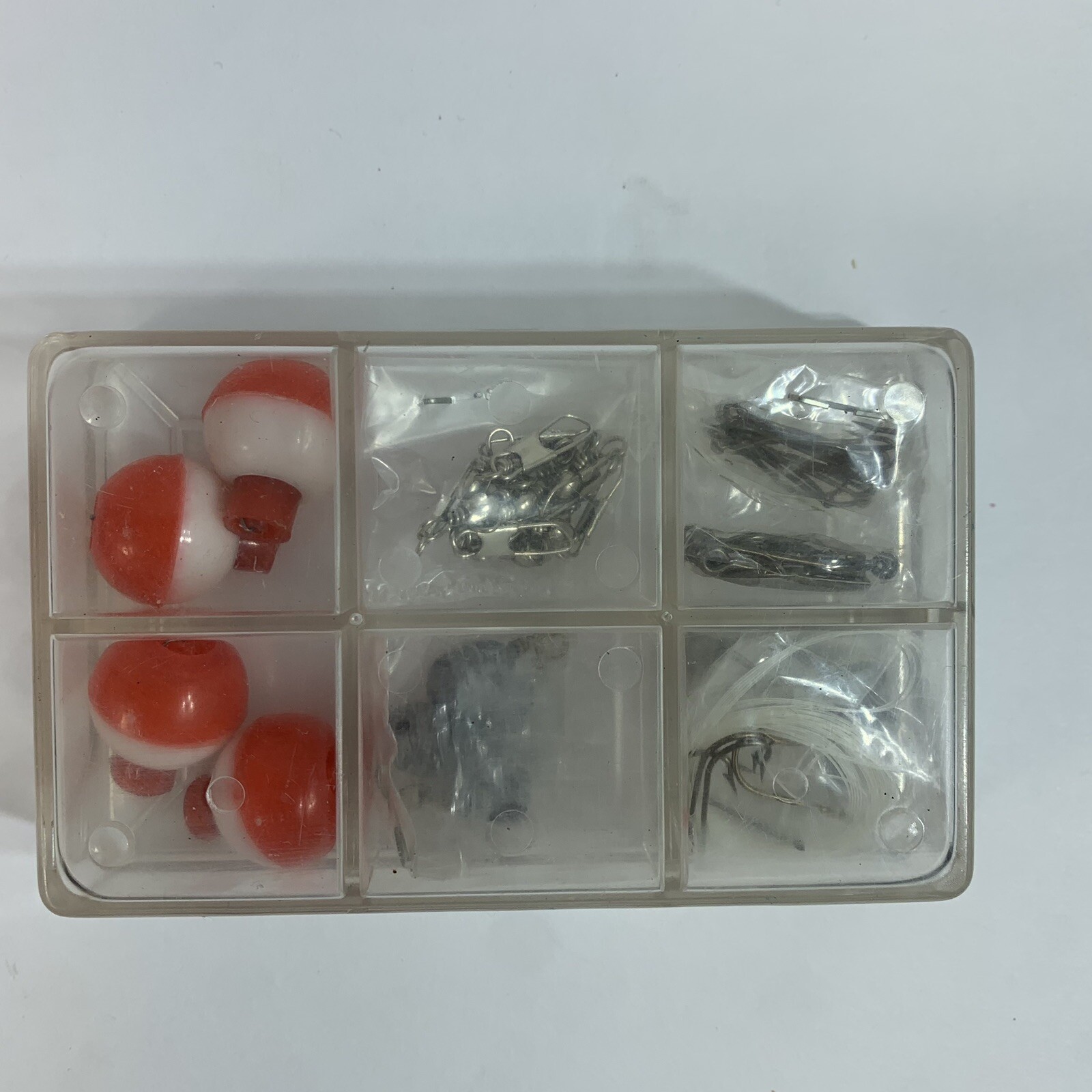 Various Fishing Accessories Kit, fishing bobbers, hooks, case - Image 2