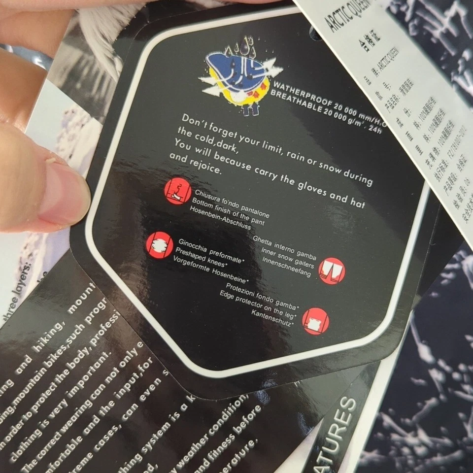 Casaco masculino Arctic Queen preto e branco esqui snowboard à prova de intempéries tamanho XL - Imagem 4 de 4