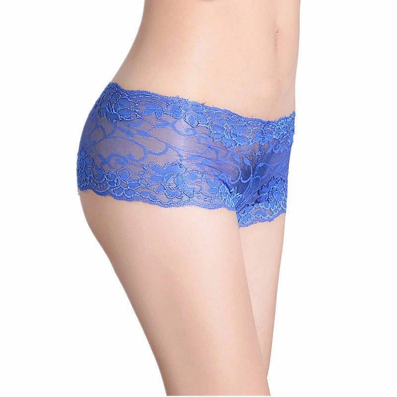 6 X Women Ultra Thin Lace French Boxers Shorts Ladies Knickers Underwear Panties - Image 4 of 4