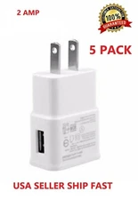 5-Pack 2AMP USB POWER ADAPTER WALL CHARGER For Universal SAMSUNG LG HTC PHONE