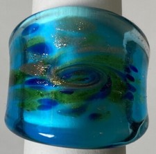 Unikat - Glasring Aquamarine Größe 54 ( NEU )