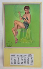 1945 WWII Era Bradley A Complete Bust Sexy Girl Calendar