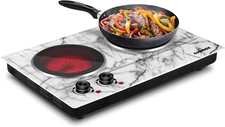 CUSIMAX Hot Plate, 1800W Double Burner Electric Hot Plate for Cooking, Dual Cont