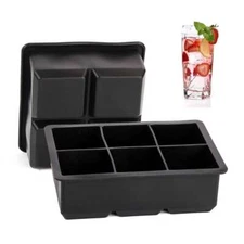 4/6 Slots Ice Maker Large Cube Square Tray Silicone Molds Whiskey Ball Cocktail