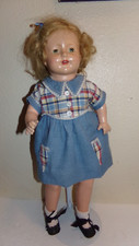 Vintage 22" Compo Cloth Shirley Temple Doll in Blue Dress E I H Co. Inc.