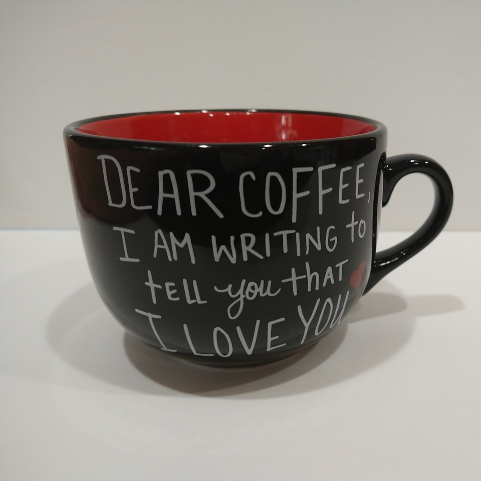 Roobee by Mara Mi Red Coffee Cup Beverage Mug Dear Coffee writing love