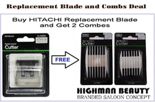 Hitachi CL-8300 Hair Clipper-Trimmer Replacement Blade Plus Two combs deal JAPAN