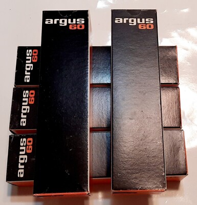 5 Argus 60 capacity empty slide projector sleeves with boxes