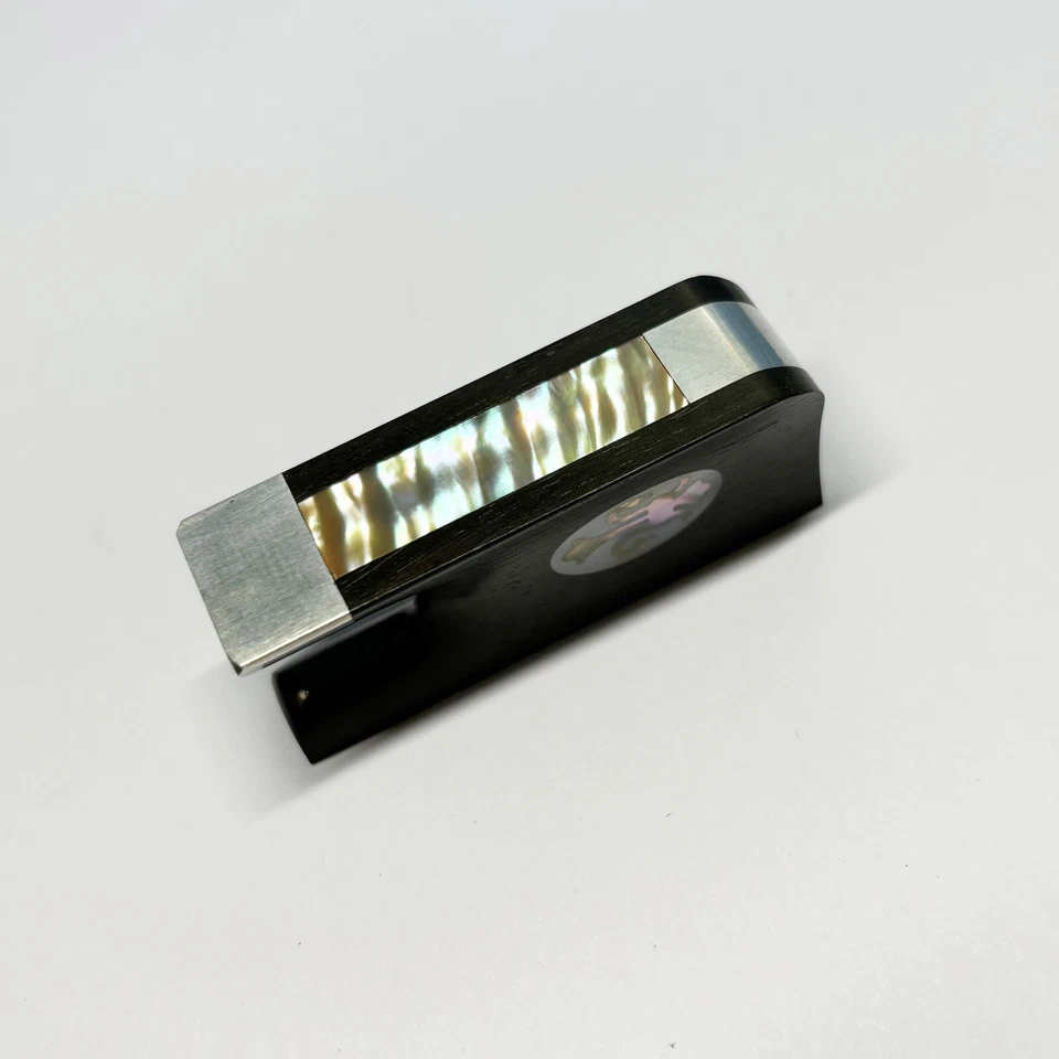 4/4 Cello Bow Ebony Frog Inlaid Silver Fitting Frog Button Flower Style - Image 3 of 3