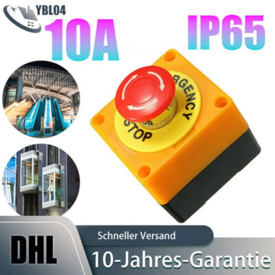 Not-Aus Schalter 10A 660V IP65 Wasserdicht Notausschalter Emergency Stop-Taster