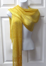 Yellow Mesh Metallic Dressy Sparkle Shawl Wrap Wedding Bridal Evening Prom 1034